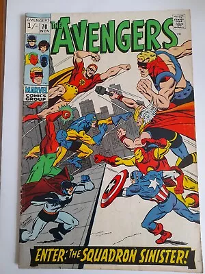 Buy Avengers #70 Nov 1969 VGC- 3.5 1st Full Team App & Origin Of Squadron Sinister • 39.99£