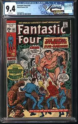 Buy Marvel Comics Fantastic Four 102 9/70 FANTAST CGC 9.4 White Pages • 213.57£