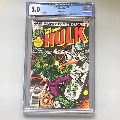 Buy The Incredible Hulk 250 CGC 5.0 Newsstand Silver Surfer Appearance Marvel Comics • 43.48£