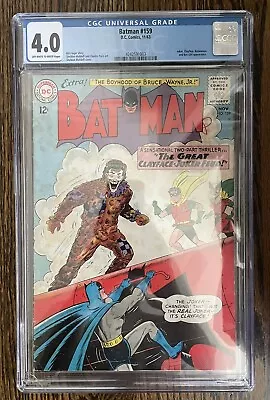 Buy Batman #159 (1963)  CGC 4.0 - Joker, Clayface, Batwoman And Batgirl Appearances • 100.96£