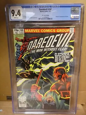 Buy Marvel Comics CGC 9.4 Daredevil 168 1st Appearance Origin Elektra Defenders • 449.99£