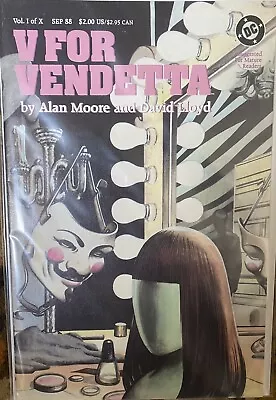 Buy V For Vendetta 1 Alan Moore David Lloyd 1988 Dc Nm • 15.99£