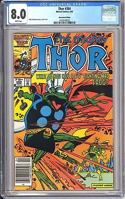 Buy Thor 366 CGC 8.0 1986 4168149020 Newsstand 1st Throg Cover Key Scarce • 38.82£