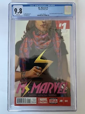 Buy Ms. Marvel #1 2014 MARVEL Comics Kamala Khan Becomes Ms. Marvel CGC 9.8 • 129.99£