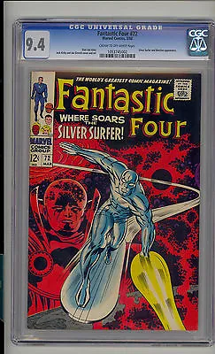 Buy Fantastic Four 72 CGC 9.4 NM Unrestored Marvel Silver Surfer Watcher CR/OW Pages • 2,329.82£