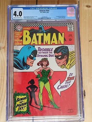 Buy BATMAN #181 CGC 4.0 1ST POISON IVY 1966 DC Comic • 499£