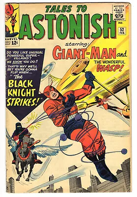 Buy Tales To Astonish #52 Very Good 4.0 Giant-Man Wasp First Black Knight 1964 • 66£