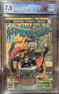 Buy Amazing Spider-Man #162 11/1976 CGC 7.5 Punisher And 1st Jigsaw New Label • 50.57£