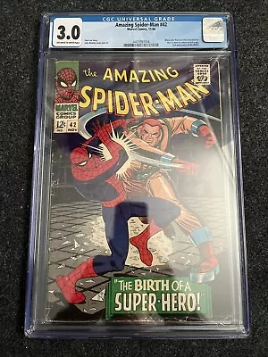 Buy AMAZING SPIDER-MAN #42 CGC 3.0 1st Mary Jane Watson Face Reveal 1966 Comic • 119.99£