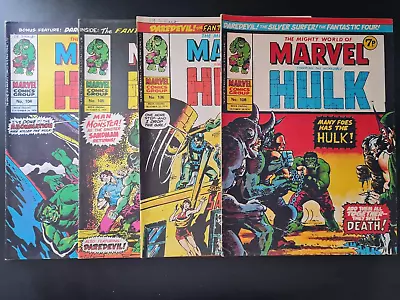 Buy The Mighty World Of Marvel #104 #105 #106 #108 Hulk Marvel Uk Weekly 1974 • 1.99£