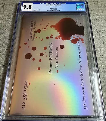 Buy American Psycho #1 Cgc 9.8 Sumerian 2023 Bruder Foil Edition Business Card • 757.19£