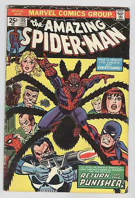 Buy Amazing Spider-Man #135 August 1974 VG- Return Of The Punisher • 38.79£