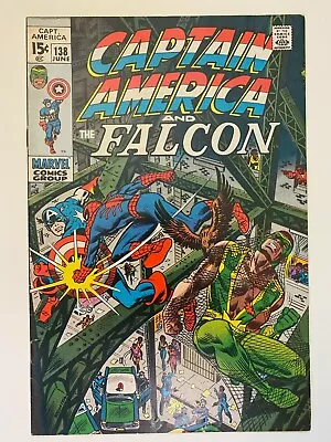 Buy Captain America #138 1971 FN+ Spider-Man Vs. Captain America & Falcon, Classic! • 26.40£