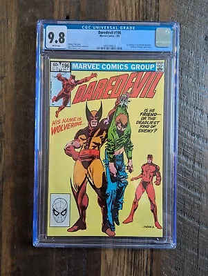 Buy Daredevil #196, CGC 9.8, 1st Wolverine Daredevil Meeting, WP, Marvel 1983 • 115.14£