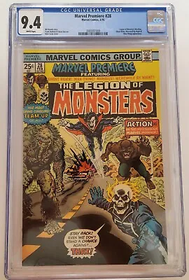Buy Marvel Premier #28 1976 Cgc 9.4 White Pages 1st Legion Of Monsters! • 504.80£