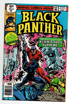 Buy Black Panther #15 Newsstand  Last Issue - The Klaw - The Avengers - 1979 - (-NM) • 15.52£