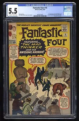 Buy Fantastic Four #15 CGC FN- 5.5 1st Appearance Of Mad Thinker!! Marvel 1963 • 309.87£