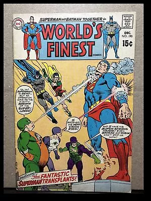 Buy 1969 Batman And Superman Together In World's Finest Comics DC #190 • 15.53£