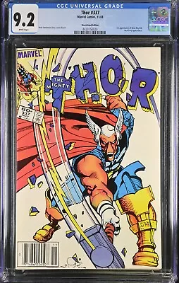 Buy Thor #337 Cgc 9.2 White Pages   1st Appearance Of Beta Ray Bill Newsstand • 100.96£