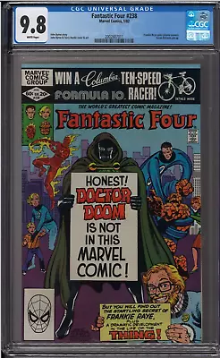 Buy Fantastic Four #238 CGC 9.8 White Pages Frankie Ray Gains Powers • 87.36£