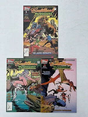 Buy Cadillacs And Dinosaurs BLOOD AND BONES 1 2 3 1-3 Complete Set 1994 Topps Comics • 15£