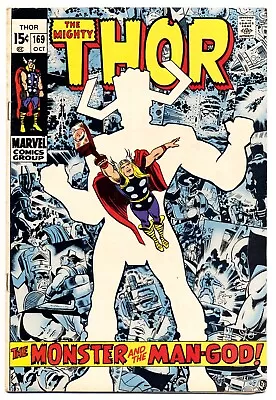 Buy THOR #169 VG/F, Stan Lee, Jack Kirby, Origin Galactus, Marvel Comics 1969 • 54.36£