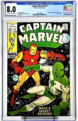 Buy Captain Marvel #14 Cgc 8.0 Iron Man Puppet Master Comic 1969 New Clear Case • 58.24£