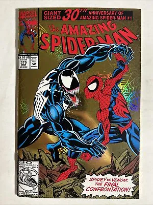 Buy The Amazing Spider-Man 375 Gold Foil Direct VARIANT Marvel Bagley Venom Copy D • 14.75£