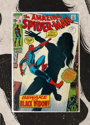 Buy Amazing Spider-Man #86 Marvel Comics 1970 Origin Black Widow & Debut New Costume • 92£