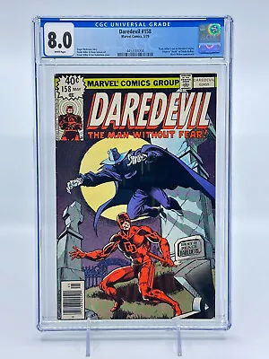 Buy Daredevil #158 CGC 8.0 White Pages Beginning Of Frank Miller Run 1979 • 89.30£