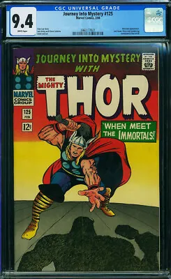 Buy Journey Into Mystery #125 CGC 9.4 RARE 1966 THOR! Avengers! N2 321 Cmm WP Clean • 1,359.06£