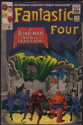 Buy Marvel Comics FANTASTIC FOUR #39 Daredevil And Dr. Doom Appearance 1965 FN/VG! • 50.48£