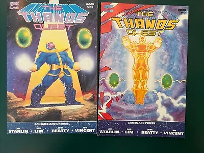 Buy The THANOS QUEST # 1- 2 COMPLETE MINI SERIES MARVEL COMICS 1990 FIRST PRINTINGS • 19.42£