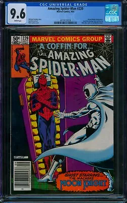 Buy Amazing Spider-Man #220 🌟 CGC 9.6 NEWSSTAND 🌟 Moon Knight Marvel Comic 1981 • 146.78£