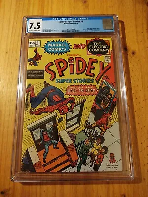 Buy Spidey Super Stories # 1 CGC 7.5 OW/WP 1974 Spider-Man Origin Retold *BRAND NEW* • 77.66£