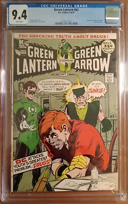 Buy Green Lantern #85 CGC 9.4 Drug Issue! Neal Adams! Green Arrow! WHITE! 1971 P5 Cm • 554.50£