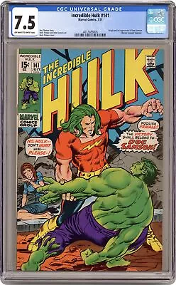 Buy Incredible Hulk #141 CGC 7.5 1971 4077685005 • 205.80£