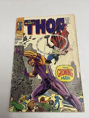 Buy KEY 1967 Marvel Comics MIGHTY THOR # 140 GROWING MAN 1st APPEARANCE Mid Grade • 31.06£