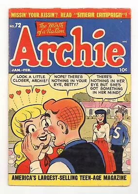 Buy Archie #72 VG- 3.5 1955 • 81.54£