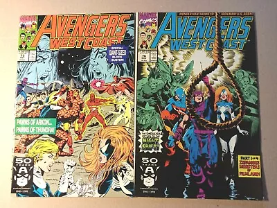 Buy Avengers West Coast #75 #76.Marvel Comics 1991 • 4.99£