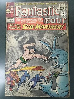 Buy Fantastic Four #33 (Marvel, 1965) 1st Appearance Of Attuma Jack Kirby GD • 38.83£