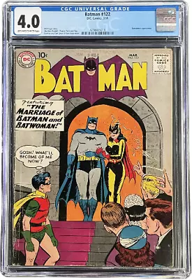 Buy Batman 122 CGC 4.0 Off-WH To WH Batwoman Appearance Wedding Issue • 271.81£