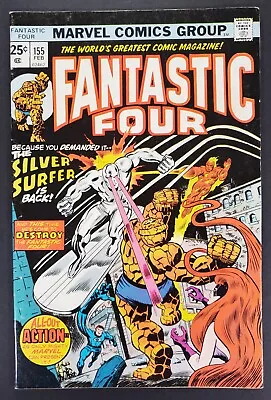 Buy Fantastic Four #155 Partial Origin Silver Surfer Marvel Comics 1974 • 11.67£