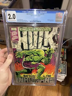 Buy Incredible Hulk Annual #1 1968 CGC 2.0 Cream To Off White Rare Comic Book • 77.66£