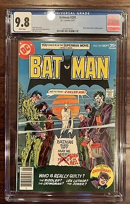 Buy Batman #291 Cgc 9.8 ❄️ White Pages Villains Cover Dc Comics 1977 • 462.08£