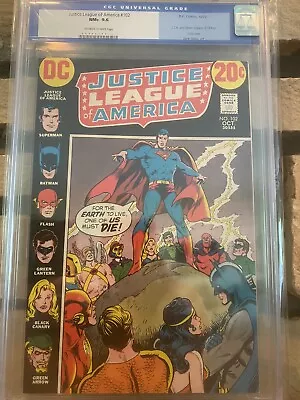 Buy JUSTICE LEAGUE OF AMERICA 102 (10/72) CGC 9.6 Ow/w JSA Xover, Red Tornado Dies • 309.87£