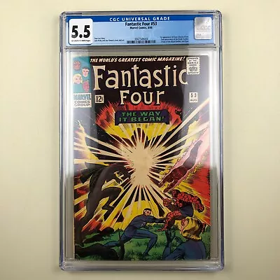 Buy Fantastic Four #53 (1966) CGC 5.5, 1st Appearance Of Klaw, 2nd Black Panther • 97.08£