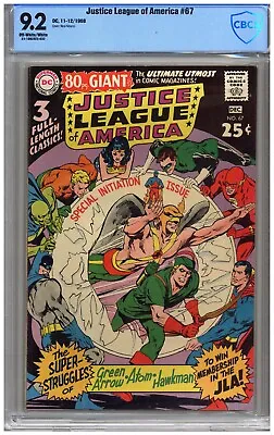 Buy Justice League Of America  # 67   CBCS   9.2   NM-   Off White/wht Pgs  1968 • 365.01£