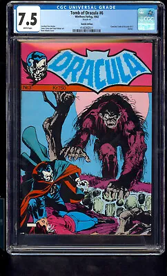 Buy Tomb Of Dracula 6 CGC 7.5 Danish Edition Contain Tomb Of Dracula 5-7 Story 1982 • 135.91£