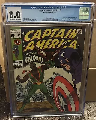Buy Captain America #117 CGC 8.0 1969 1st Appearance & Origin Falcon • 543.62£